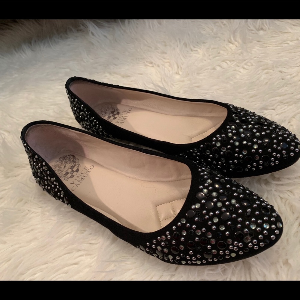 Vince Camino black flats w/ silver & black rivets.